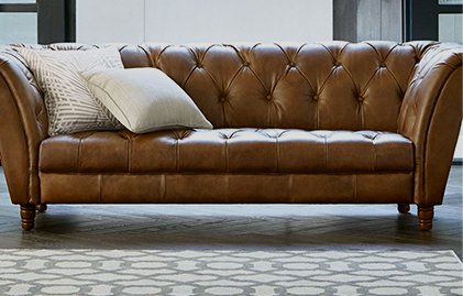 Leather sofa in a living room